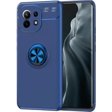 Xiaomi Mi 11 Uyumlu Cep Telefonu Için Dönebilen Yüzüklü Standlı Silikon Ravel Kapak