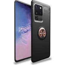 Ahlttiba Samsung Galaxy S20 Ultra Için Uyumlu Kılıf Dönebilen Yüzüklü Standlı Silikon Ravel Kapak