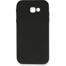 Samsung Galaxy A7 2017 / A720 Için Uyumlu Kılıf Yumuaşk Renkli Esnek Premium Rubber Silikon - Siyah