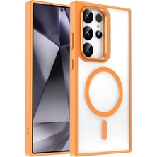 Samsung Galaxy S24 Ultra Için Uyumlu Kılıf Magsafe Şarj Özellikli Standlı Magsafe Klon Kapak