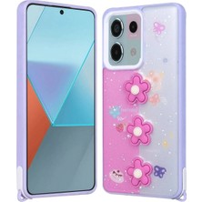 Ummeslem Xiaomi Redmi Note 13 Pro 5g Için Uyumlu Kılıf Parlayan Simli Kabartma Figürlü Cevze Kapak