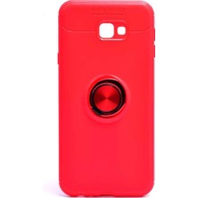 Ummeslem Samsung Galaxy J4 Plus Için Uyumlu Kılıf Dönebilen Yüzüklü Standlı Silikon Ravel Kapak