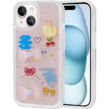 Apple iPhone 14 Için Uyumlu Kılıf Kabartma Figürlü Parlak Minimini Silikon Kapak