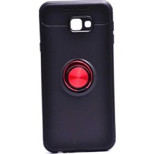 Ahlttiba Samsung Galaxy J4 Plus Için Uyumlu Kılıf Dönebilen Yüzüklü Standlı Silikon Ravel Kapak