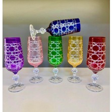 Bohemia Kristal Renkli Ayaklı Kahve Yanı Subardağı