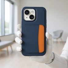 Ahlttiba Apple iPhone 14 Cep Telefonu Için Uyumlu Kılıf Kartlıklı X-Kart Silikon Kapak