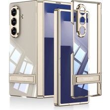 Ahlttiba Samsung Galaxy Z Fold 7 Için Uyumlu Kılıf Kapak Kamera Korumalı Şeffaf Tasarımlı LEGO Standlı