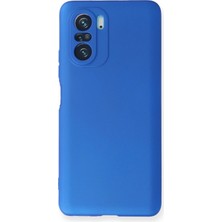 Ummeslem Xiaomi Redmi K40 Pro Için Uyumlu Kılıf Yumuaşk Renkli Esnek Premium Rubber Silikon - Mavi
