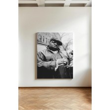 Kanvaspera Notorious B.ı.g. Portresi - Kanvas Tablo - Hip-Hop Ustası Siyah Beyaz Duvar Dekorasyonu