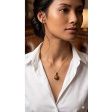 Anka Select Kaplangözü Taşlı Kolye – Hayalet Zincirli Altın Kaplama Zarif Kadın Kolyesi | Doğal Taş Minimal Tasarım