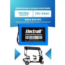 Electroll Meka Bus Pro Batarya (Standart Kapasite) Lifepo4 72V 24AH Elektrikli Motosiklet Bataryası