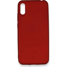 Ahlttiba Xiaomi Redmi 7A Için Uyumlu Kılıf Yumuaşk Renkli Esnek Premium Rubber Silikon - Bordo