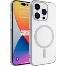 Ahlttiba Apple iPhone 15 Pro Max Kılıf Cep Telefonu Için Uyumlu Kapak Wireless Şarj Özellikli Pixel M-Safe Kapak