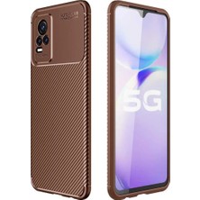 Ummeslem Vivo V21E Cep Telefonu Için Kılıf Karbon Tasarım Negro Kapak
