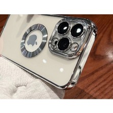 Ahlttiba Apple iPhone 14 Pro Için Uyumlu Kılıf Elma Logosunu Gösteren Kamera Lensi Korumalı Omega Kapak