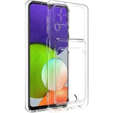 Samsung Galaxy A12 Için Uyumlu Kılıf Kartlıklı Şeffaf Setra Clear Kart Konulabilen Kapak