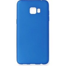 Ahlttiba Samsung Galaxy C5 Pro Için Uyumlu Kılıf Yumuaşk Renkli Esnek Premium Rubber Silikon - Mavi