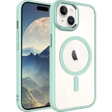 Ahlttiba Apple iPhone 15 Için Uyumlu Kılıf Wireless Kablosuz Şarj Özellikli Krom Magsafe Silikon Kapak