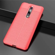 Ummeslem Xiaomi Mi 9t Için Uyumlu Ultra Koruma Deri Görünümlü Silikon Yüzey Kılıf Niss Kapak