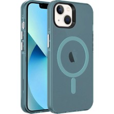 Ahlttiba Apple iPhone 13 Için Uyumlu Kılıf Magsafe Kablosuz Şarj Özellikli Buzlu Transparan C-Pro Sert Kapak