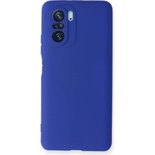 Ummeslem Xiaomi Redmi K40 Için Uyumlu Kılıf Yumuaşk Renkli Esnek Premium Rubber Silikon - Lacivert