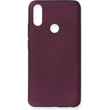 Ummeslem Meizu Note 9 Için Uyumlu Kılıf Yumuaşk Renkli Esnek Premium Rubber Silikon - Mürdüm