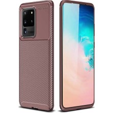 Samsung Galaxy S20 Ultra Için Uyumlu Kılıf Karbon Tasarım Negro Kapak