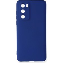 Ummeslem Huawei P40 Için Uyumlu Kılıf Yumuaşk Renkli Esnek Premium Rubber Silikon - Lacivert