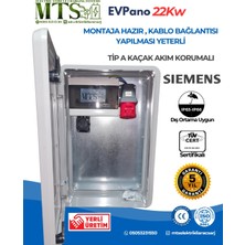 MTSevcharger 22 Kw 5/32 SIEMENS Pano 60 40 20 cm Seyyar Taşınabilir Elektrikli Araç Şarj Cihazı Kombinasyon Kutusu Besleme Panosu Kullanıma Hazır SIEMENS Sigorta ve Kaçak Akım Rolesi 22KW