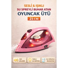 Yıldırım Oyuncak Sesli Pilli Işıklı Su Spreyli Buhar Atan 21 cm Oyuncak Ütü - Işıklı Buharlı Ütü