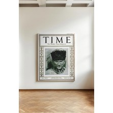 Kanvaspera Time Kapaklı Atatürk Portesi - Kanvas Tablo - 1923 Tarihli, Tarihsel ve Koleksiyonluk Duvar Dekorasyonu