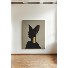 Kanvaspera Boynu Bilezikli Kedi - Kanvas Tablo