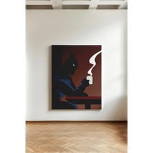 Kanvaspera Tek Başına Batman ve Kahvesi - Kanvas Tablo - Karanlık Sanat, Sade ve Nostalji Temalı Duvar Dekoru