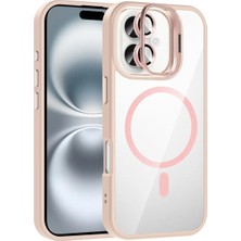 Ahlttiba Apple iPhone 16 Plus Için Uyumlu Kılıf Standlı Lens Hediyeli M-Safe Şarj Özellikli Etro Kapak