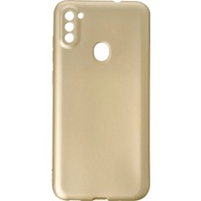 Ummeslem Samsung Galaxy A11 Için Uyumlu Kılıf Yumuaşk Renkli Esnek Premium Rubber Silikon - Gold