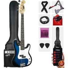 Midex CBG-460BL 46 inç 4/4 Yetişkin Amfili Bas Gitar Seti Blue