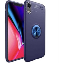 Ummeslem Iphone Xr 6.1 Uyumlu Cep Telefonu Uyumlu Dönebilen Yüzüklü Standlı Silikon Ravel Kapak
