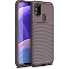 Samsung Galaxy M31 Cep Telefonu Için Kılıf Karbon Tasarım Negro Kapak