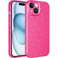 Apple iPhone 15 Plus Kılıf Kamera Korumalı Simli Lüks Cep Telefonu Için Uyumlu Kapak Koton Kapak