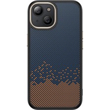 Ahlttiba Apple iPhone 15 Plus Için Uyumlu Kılıf Magsafe Şarj Özellikli Karbon Fiber Görünümlü Antina Kapak