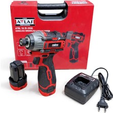 ATTLAS ATBL 16 ID-202C 16V 2x 2.0Ah Li-Ion Çift Akülü Kömürsüz Darbeli Vidalama - A0104084