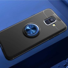 Ummeslem Samsung Galaxy A6 2018 Uyumlu Cep Telefonu Için Dönebilen Yüzüklü Standlı Silikon Ravel Kapak