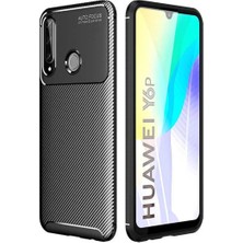 Huawei Y6P Cep Telefonu Için Kılıf Karbon Tasarım Negro Kapak