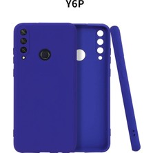 Huawei Y6P Için Uyumlu Kılıf Yumuaşk Renkli Esnek Premium Rubber Silikon - Lacivert