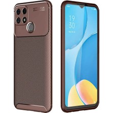 Ahlttiba Oppo A15S Için Uyumlu Kılıf Karbon Tasarım Negro Kapak