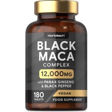 Horbaach Black Maca Complex 12000 Mg 180 Tablet Panax Ginseng ve Bitkisel Kompleks Vegan