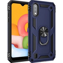 Ummeslem Samsung Galaxy A01 Kılıf Ultra Koruma Darbe Emici Tank Sağlam Çok Saglam Silikon Kapak-Mavi