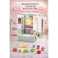 Yıldırım Oyuncak LED Işıklı ve Müzikli Buhar Çıkaran 28 Parça Aksesuarlı Buzdolabı-Oyuncak Evcilik Mutfak Aksesuarlı