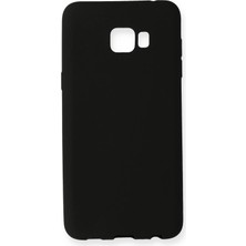 Ummeslem Samsung Galaxy C7 Pro Için Uyumlu Kılıf Yumuaşk Renkli Esnek Premium Rubber Silikon - Siyah