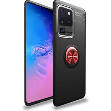 Ahlttiba Samsung Galaxy S20 Ultra Için Uyumlu Kılıf Dönebilen Yüzüklü Standlı Silikon Ravel Kapak